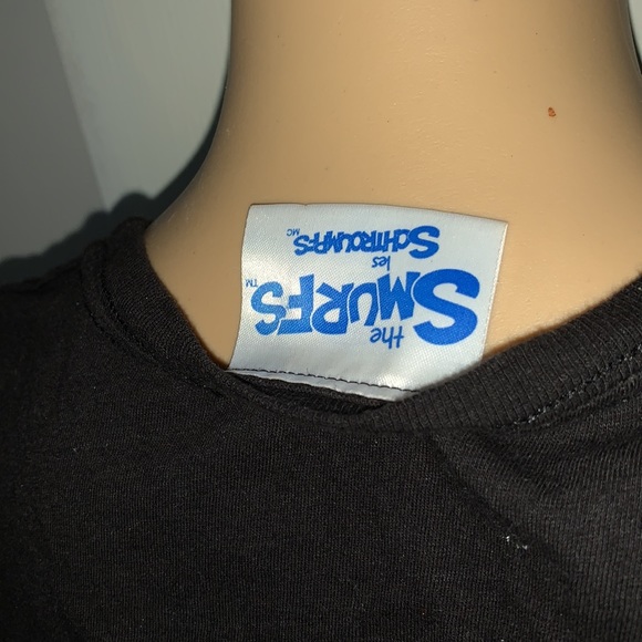 Smurfs Christmas black red t-shirt top S - Picture 6 of 9